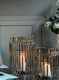 VIAMAJA Lanterne med glas - Gold 29cm Best