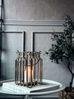 VIAMAJA Lanterne med glas - Gold 21cm Best