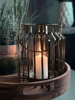 VIAMAJA Lanterne med glas - Gold 21cm Best