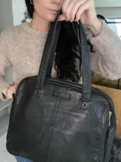 VIAMAJA Laptop taske i blødt skind // Sort Deluxe Online