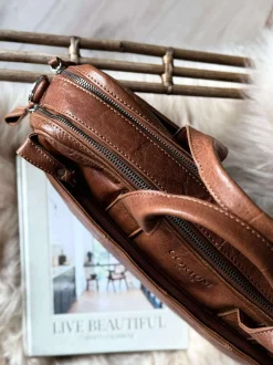 VIAMAJA Laptop Taske MELLO - Cognac skind