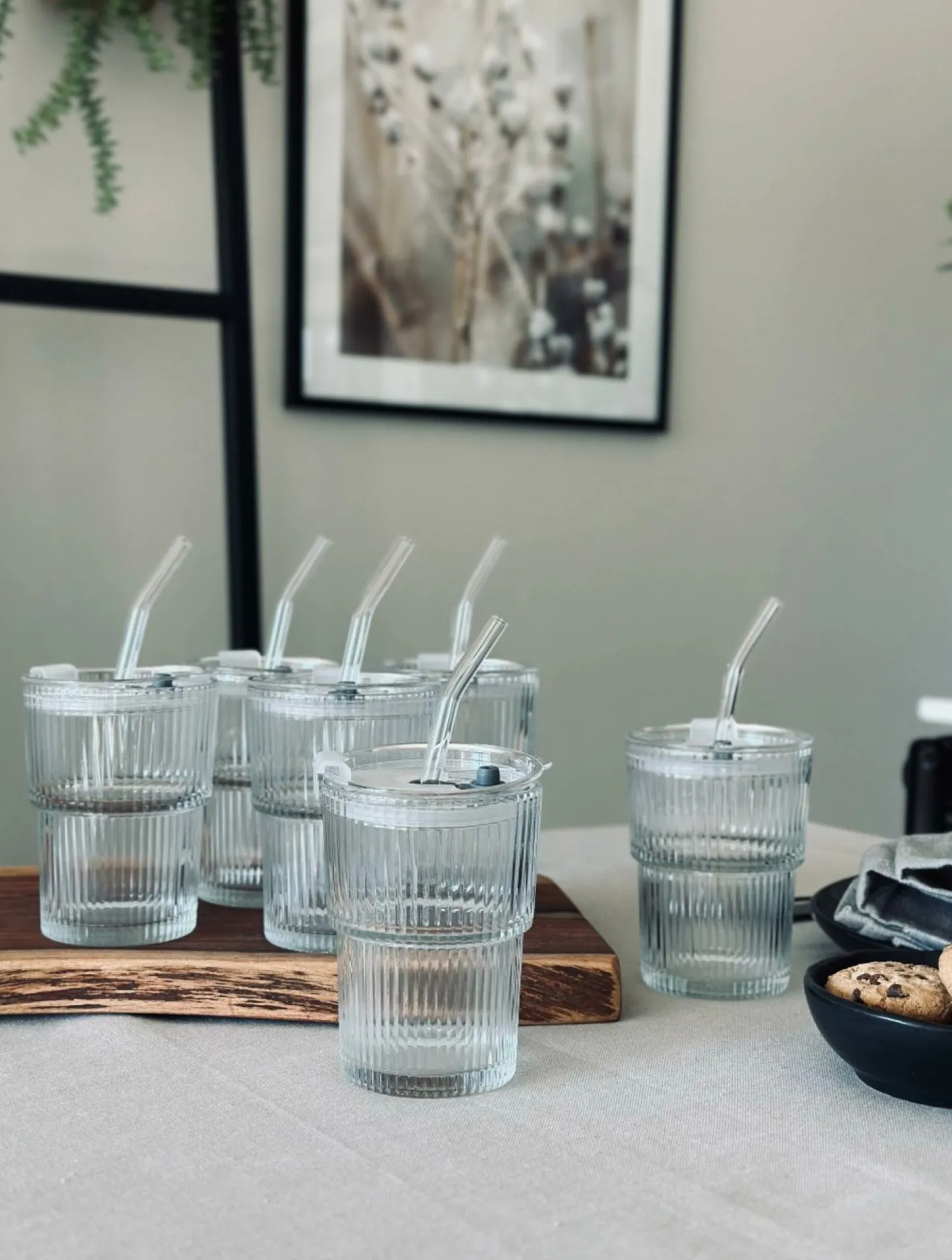 VIAMAJA Latteglas med låg og sugerør - 6 stk Sale