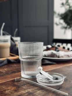 VIAMAJA Latteglas med låg og sugerør - 6 stk Sale