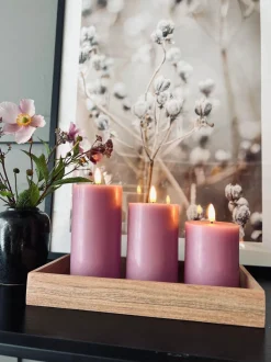 VIAMAJA LED Bloklys / VIOLET 3 stk – Inkl. fjernbetjening New