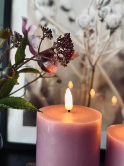 VIAMAJA LED Bloklys / VIOLET 3 stk – Inkl. fjernbetjening New