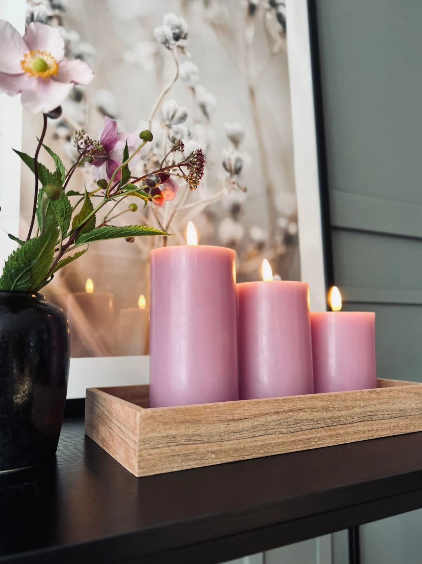VIAMAJA LED Bloklys / VIOLET 3 stk – Inkl. fjernbetjening New