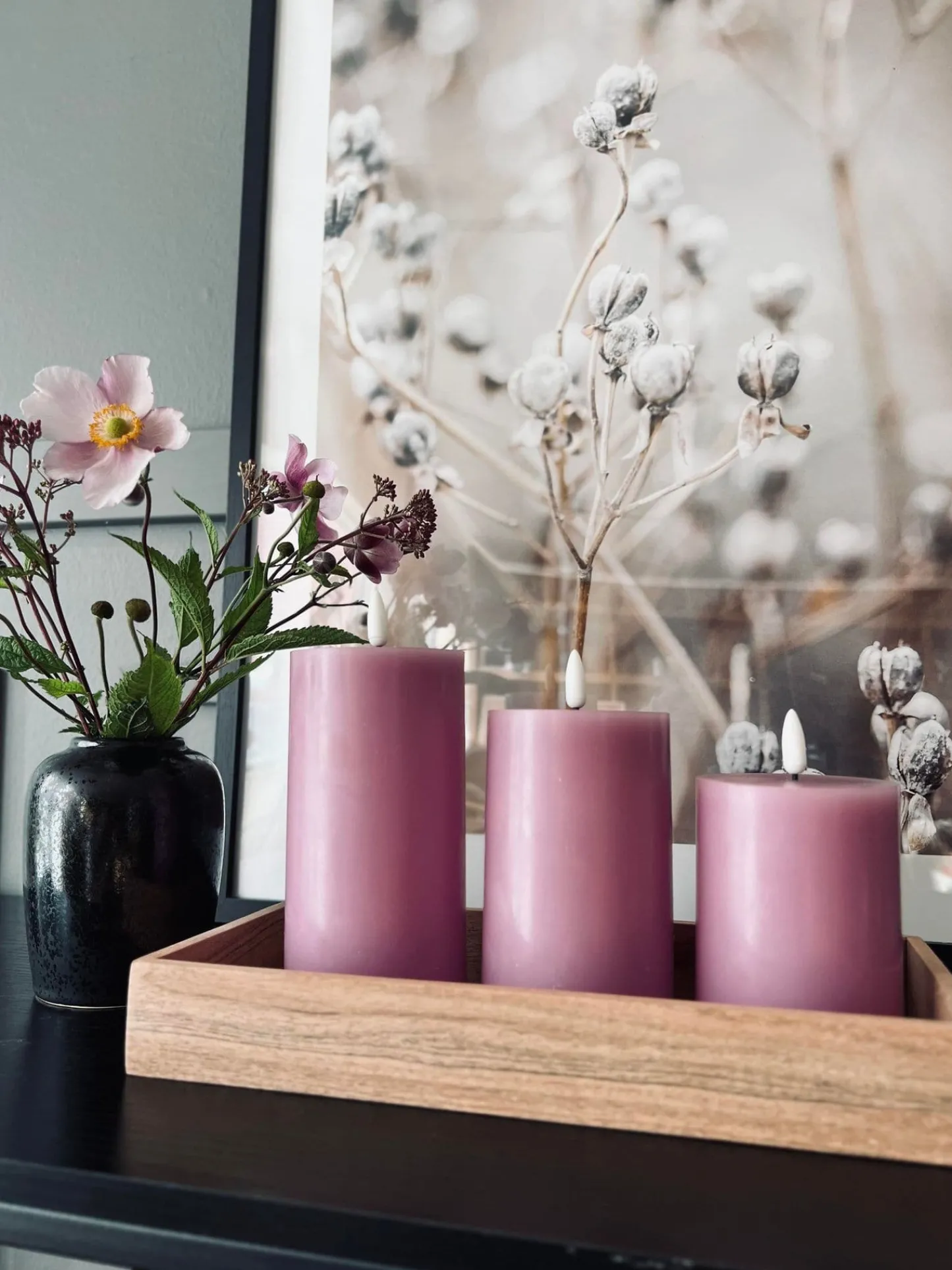 VIAMAJA LED Bloklys / VIOLET 3 stk – Inkl. fjernbetjening New