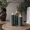 VIAMAJA LED Bloklys / Grøn – 3 stk Rustik dia 5 cm Clearance