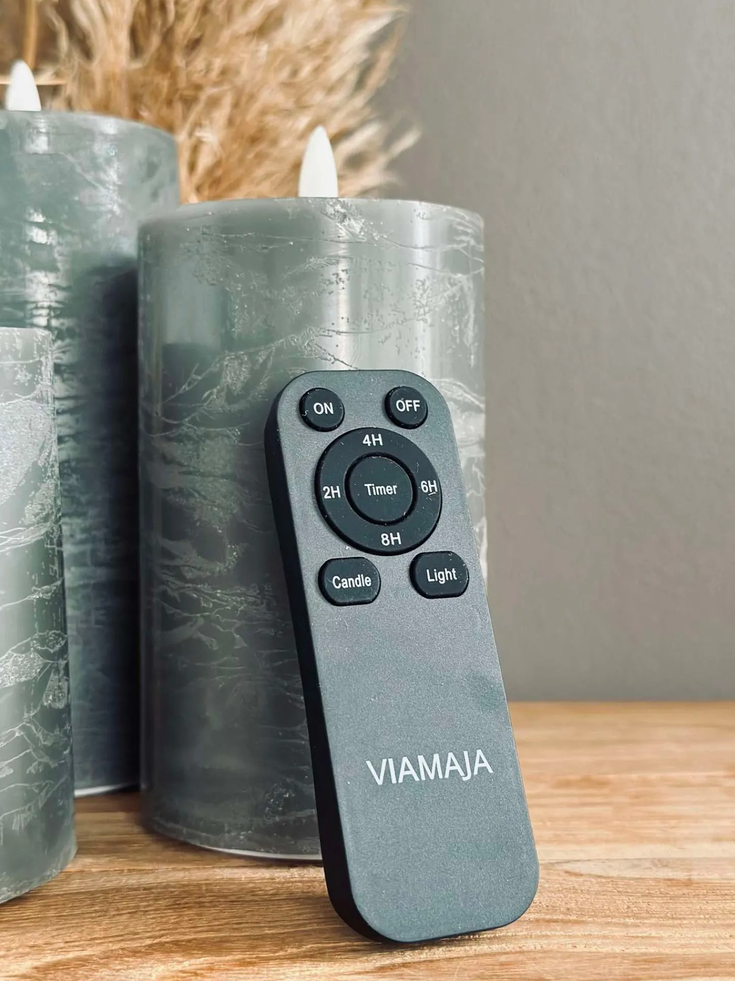 VIAMAJA LED Bloklys / Grøn/Grå – 3 stk Rustik lys Clearance