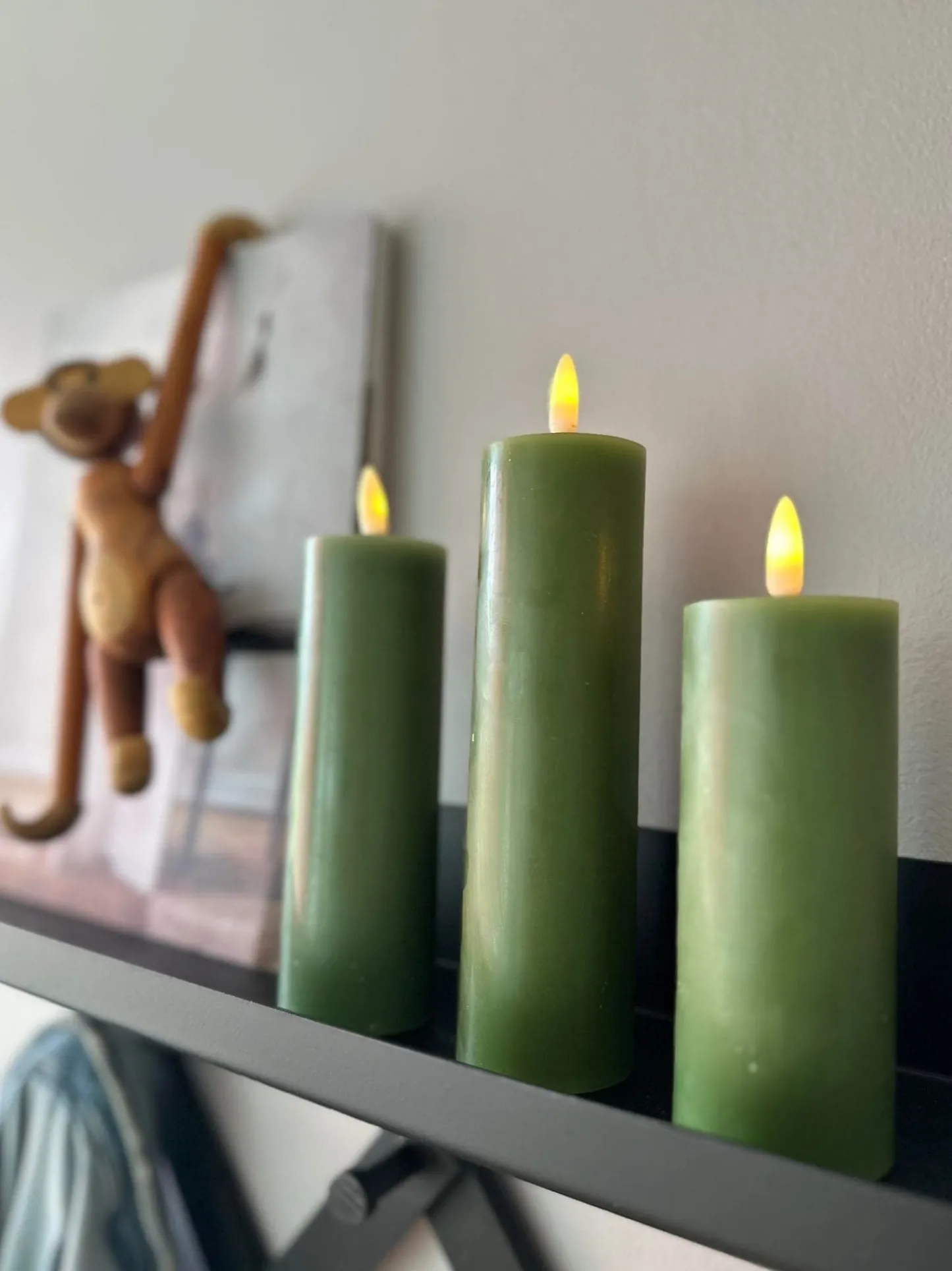 VIAMAJA LED Bloklys / Oliven 3 stk. Lys – Inkl. fjernbetjening Clearance