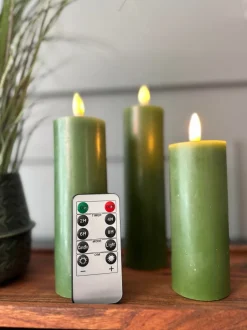 VIAMAJA LED Bloklys / Oliven 3 stk. Lys – Inkl. fjernbetjening Clearance