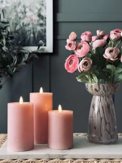 VIAMAJA LED Bloklys / Rosa – 3 stk bloklys Hot