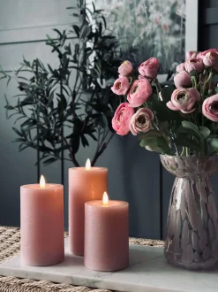 VIAMAJA LED Bloklys / Rosa – 3 stk bloklys Hot