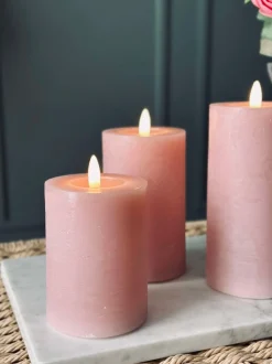 VIAMAJA LED Bloklys / Rosa – 3 stk bloklys Hot