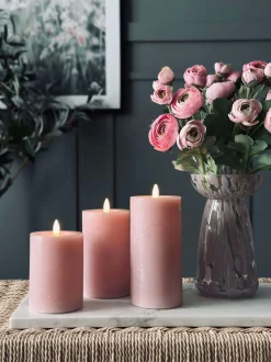 VIAMAJA LED Bloklys / Rosa – 3 stk bloklys Hot