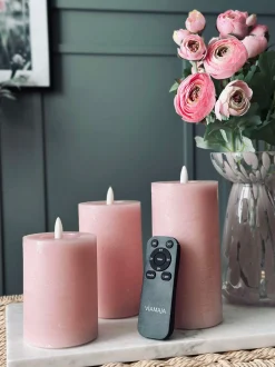 VIAMAJA LED Bloklys / Rosa – 3 stk bloklys Hot