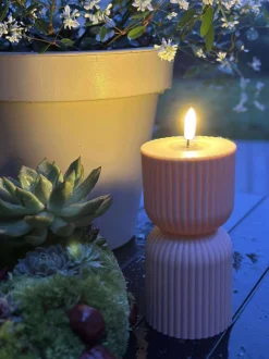 VIAMAJA LED Bloklys Beige timeglas - Udendørs Outlet