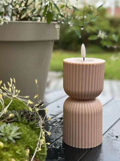 VIAMAJA LED Bloklys Beige timeglas - Udendørs Outlet