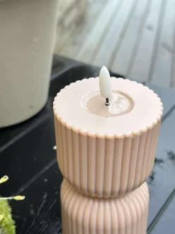 VIAMAJA LED Bloklys Beige timeglas - Udendørs Outlet