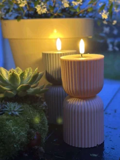 VIAMAJA LED Bloklys Beige timeglas - Udendørs Outlet