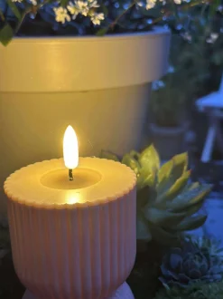 VIAMAJA LED Bloklys Beige timeglas - Udendørs Outlet
