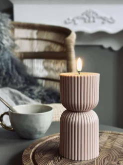 VIAMAJA LED Bloklys Beige timeglas - Udendørs Outlet