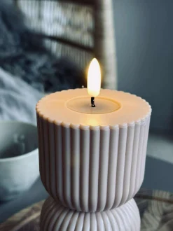 VIAMAJA LED Bloklys Beige timeglas - Udendørs Outlet