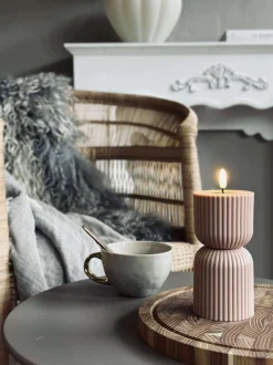 VIAMAJA LED Bloklys Beige timeglas - Udendørs Outlet