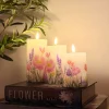 VIAMAJA LED bloklys Blomster – Sæt m. 3 stk og fjernbetjening New