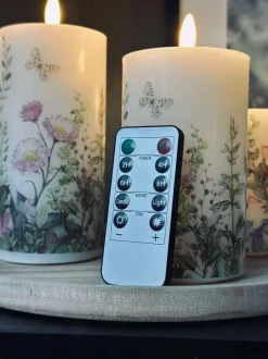 VIAMAJA LED bloklys FLORA – Sæt med 3 stk og fjernbetjening Online