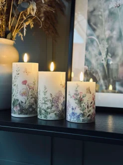 VIAMAJA LED bloklys FLORA – Sæt med 3 stk og fjernbetjening Online