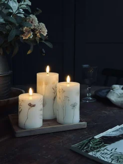 VIAMAJA LED bloklys FLOWER – Sæt m. 3 stk og fjernbetjening