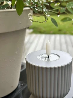 VIAMAJA LED Bloklys Grå timeglas - Udendørs Clearance