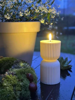 VIAMAJA LED Bloklys Hvid timeglas - Udendørs New
