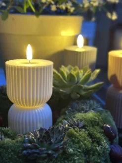 VIAMAJA LED Bloklys Hvid timeglas - Udendørs New