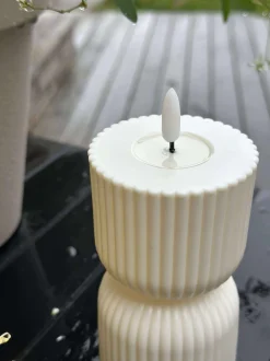 VIAMAJA LED Bloklys Hvid timeglas - Udendørs New