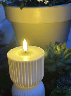 VIAMAJA LED Bloklys Hvid timeglas - Udendørs New