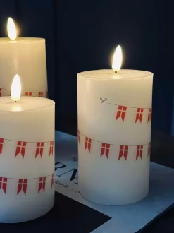 VIAMAJA LED bloklys med flag – Sæt med 3 stk og fjernbetjening