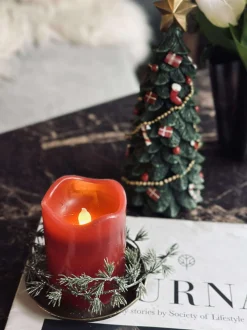 VIAMAJA LED Bloklys Rød med timer - 7x9 cm Online