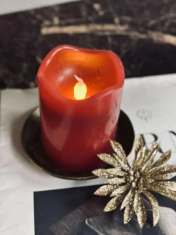VIAMAJA LED Bloklys Rød med timer - 7x9 cm Online