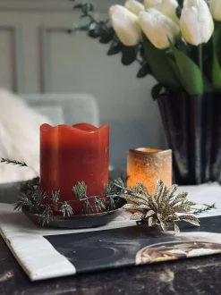 VIAMAJA LED Bloklys Rød med timer - 7x9 cm Online