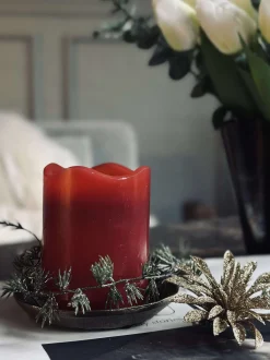 VIAMAJA LED Bloklys Rød med timer - 7x9 cm Online