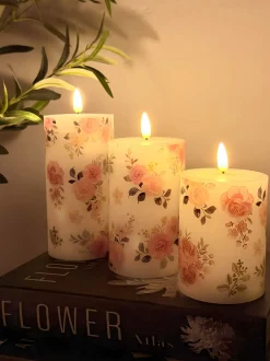 VIAMAJA LED bloklys Roser – Sæt m. 3 stk og fjernbetjening Outlet