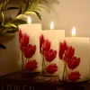 VIAMAJA LED bloklys Tulipaner – Sæt m. 3stk og fjernbetjening Outlet