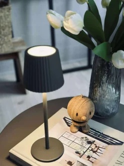 VIAMAJA LED bordlampe MILLA Taupe - genopladelig Sale