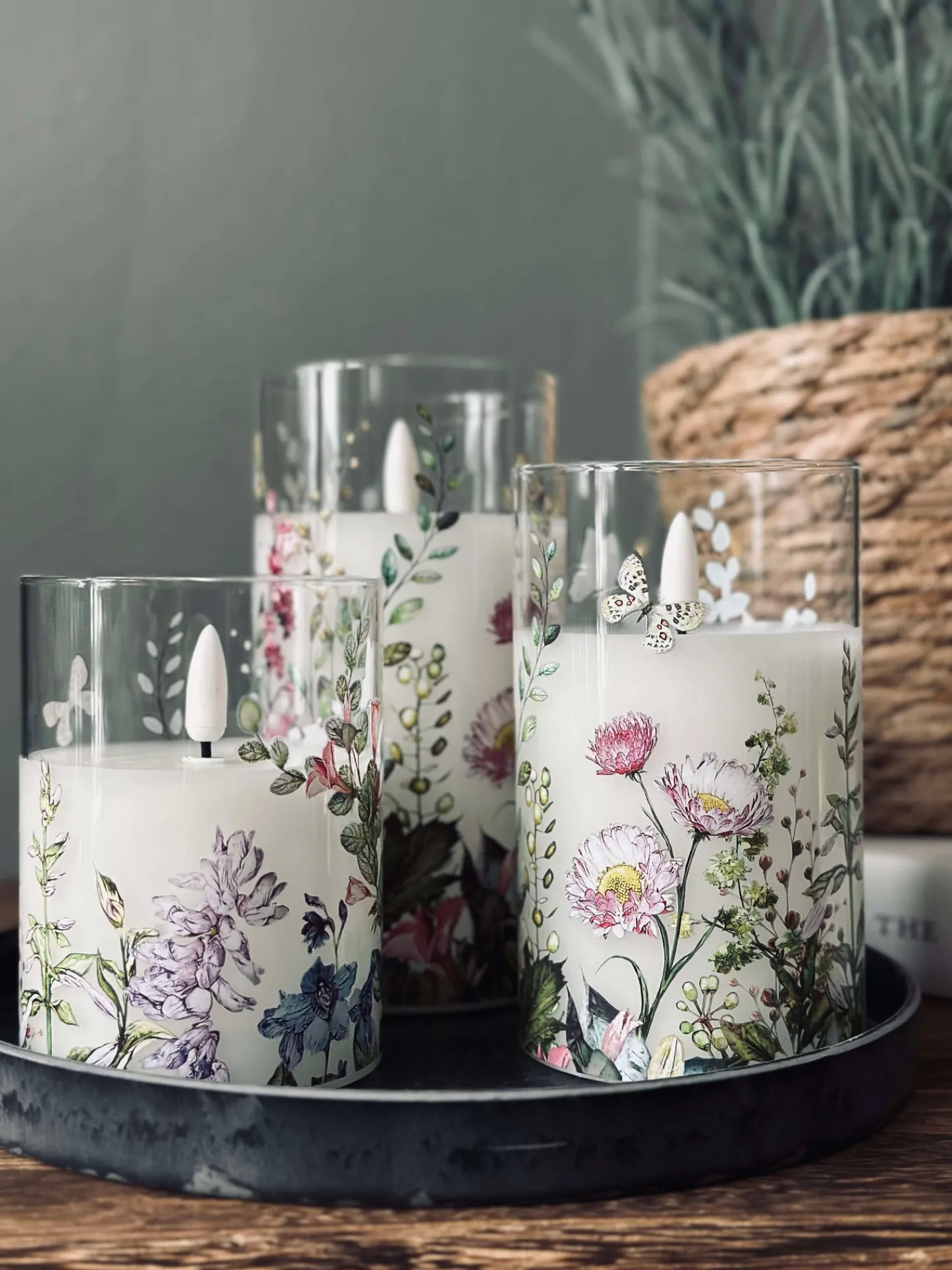 VIAMAJA LED FLORA Cylinder – Sæt med 3 stk og fjernbetjening Best