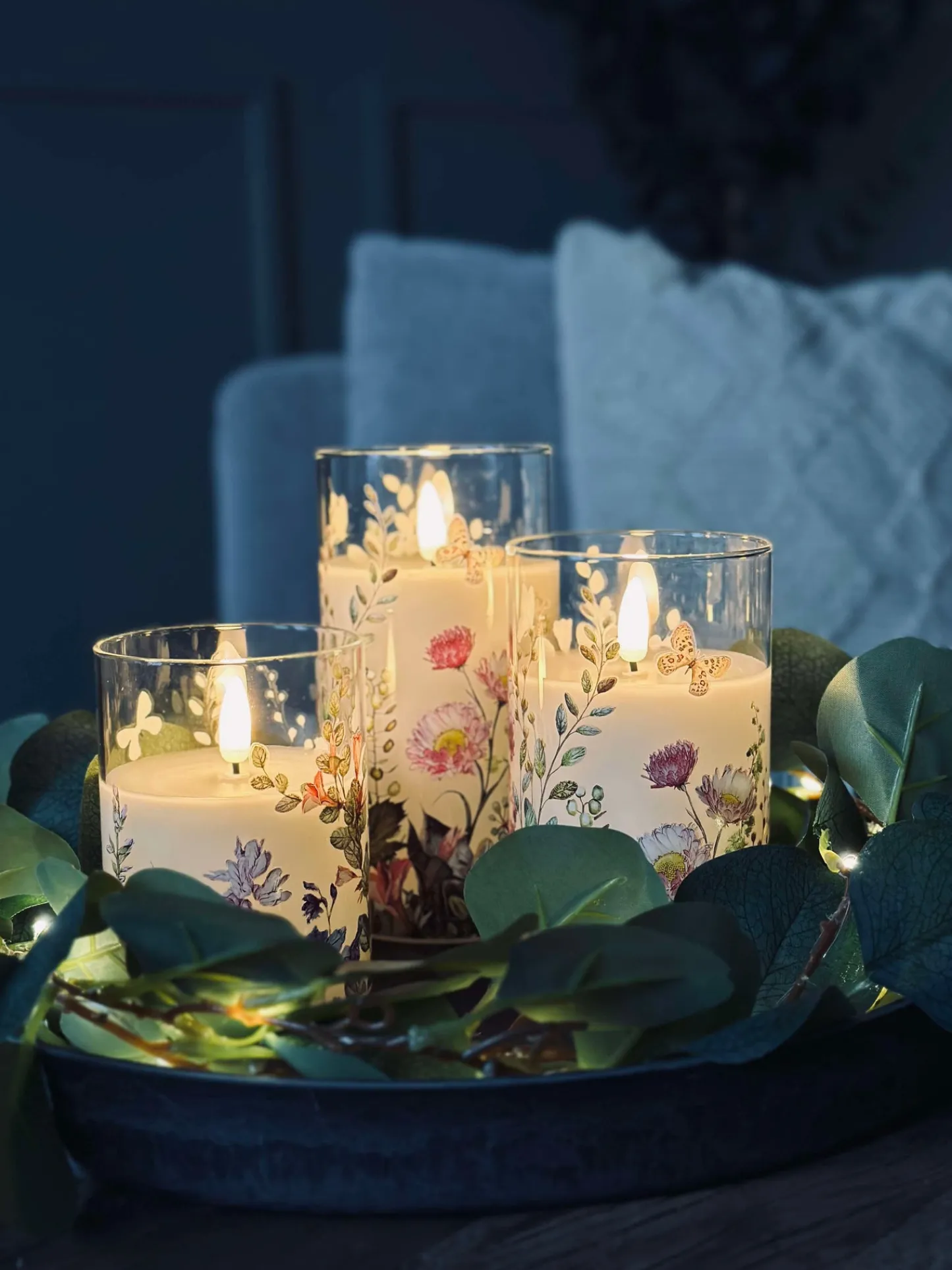VIAMAJA LED FLORA Cylinder – Sæt med 3 stk og fjernbetjening Best