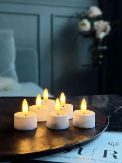 VIAMAJA LED fyrfadslys 8 stk + Fjernbetjening med timer Discount