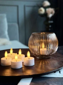 VIAMAJA LED fyrfadslys 8 stk + Fjernbetjening med timer Discount