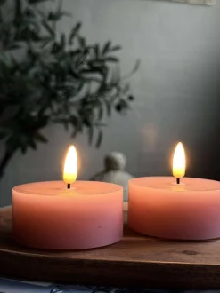 VIAMAJA LED JUMBO Fyrfadslys 2 stk - Rosa voks Discount
